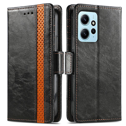 Handytasche Stand Schutzhülle Flip Leder Hülle S02D für Xiaomi Redmi Note 12 4G Schwarz