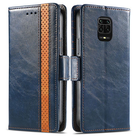 Handytasche Stand Schutzhülle Flip Leder Hülle S02D für Xiaomi Redmi Note 9S Blau