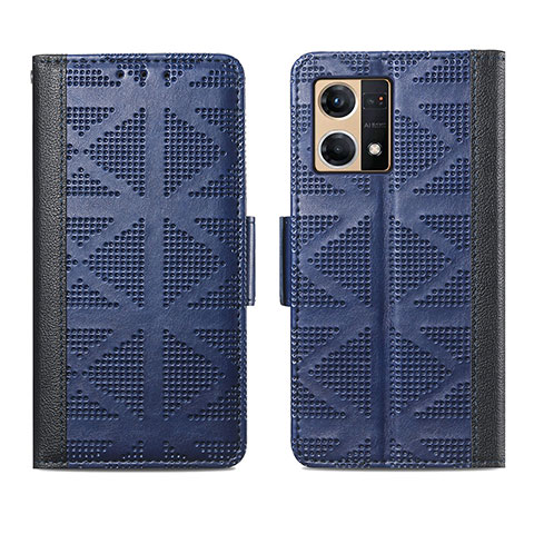 Handytasche Stand Schutzhülle Flip Leder Hülle S03D für Oppo F21 Pro 4G Blau