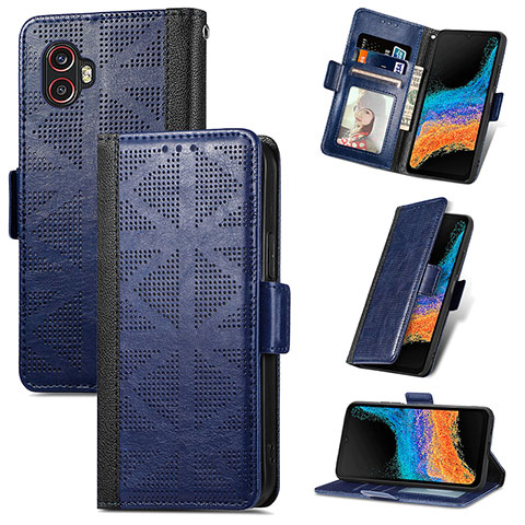 Handytasche Stand Schutzhülle Flip Leder Hülle S03D für Samsung Galaxy XCover 6 Pro 5G Blau