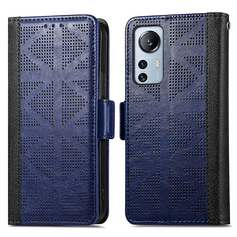 Handytasche Stand Schutzhülle Flip Leder Hülle S03D für Xiaomi Mi 12 Pro 5G Blau