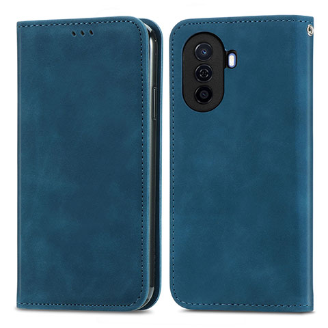 Handytasche Stand Schutzhülle Flip Leder Hülle S04D für Huawei Enjoy 50 Blau