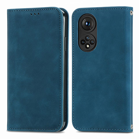 Handytasche Stand Schutzhülle Flip Leder Hülle S04D für Huawei Honor 50 Pro 5G Blau