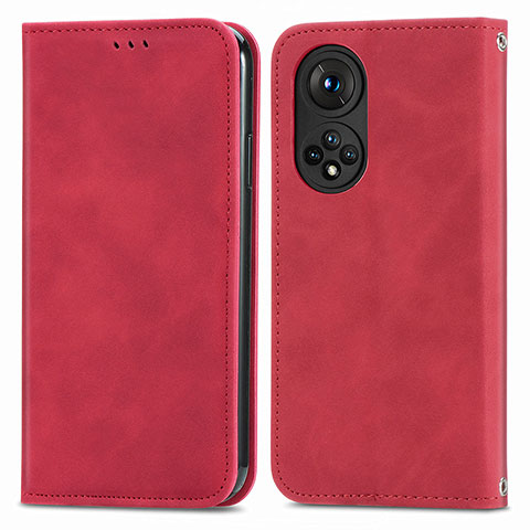 Handytasche Stand Schutzhülle Flip Leder Hülle S04D für Huawei Honor 50 Pro 5G Rot