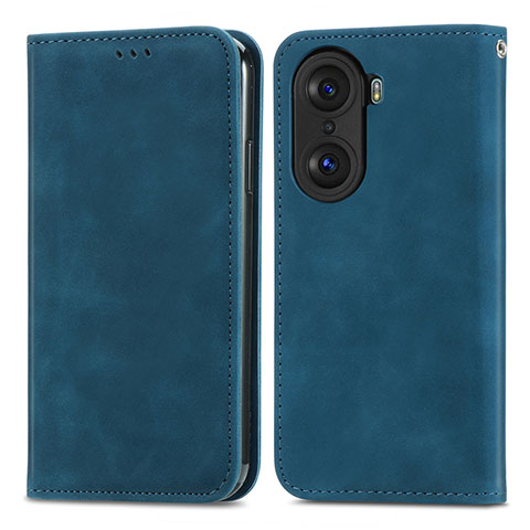 Handytasche Stand Schutzhülle Flip Leder Hülle S04D für Huawei Honor 60 5G Blau