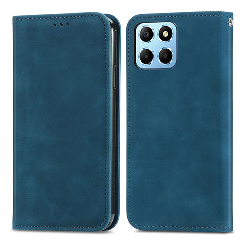 Handytasche Stand Schutzhülle Flip Leder Hülle S04D für Huawei Honor X6 5G Blau