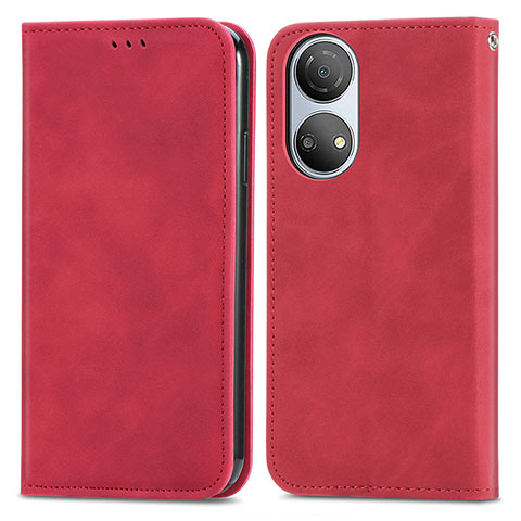 Handytasche Stand Schutzhülle Flip Leder Hülle S04D für Huawei Honor X7 Rot