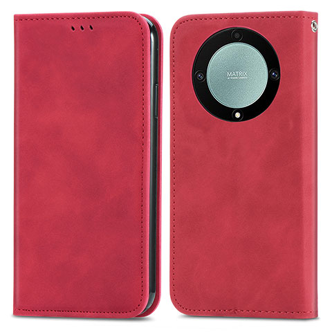 Handytasche Stand Schutzhülle Flip Leder Hülle S04D für Huawei Honor X9a 5G Rot