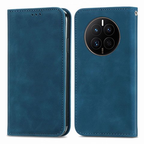 Handytasche Stand Schutzhülle Flip Leder Hülle S04D für Huawei Mate 50 Blau