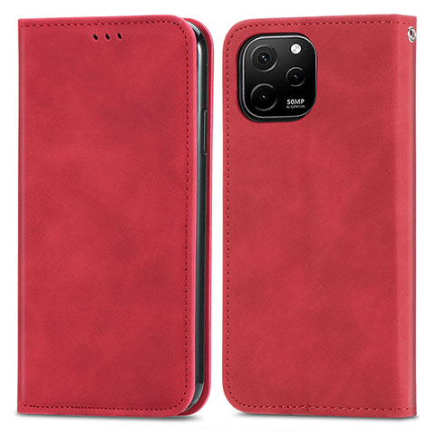 Handytasche Stand Schutzhülle Flip Leder Hülle S04D für Huawei Nova Y61 Rot