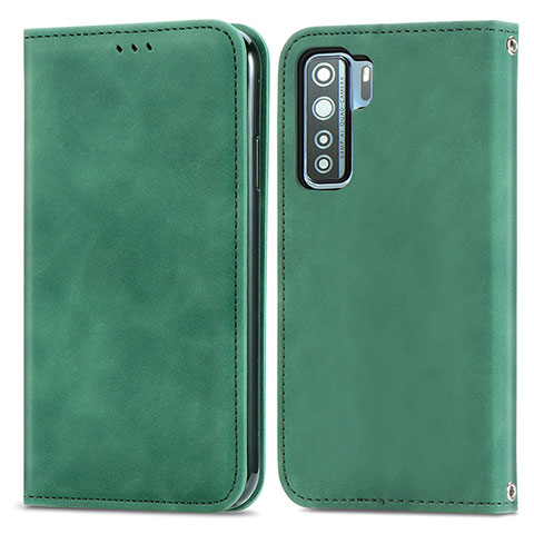 Handytasche Stand Schutzhülle Flip Leder Hülle S04D für Huawei P40 Lite 5G Grün