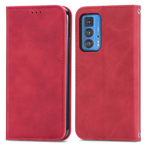 Handytasche Stand Schutzhülle Flip Leder Hülle S04D für Motorola Moto Edge S Pro 5G Rot