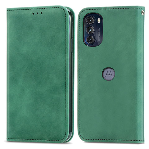 Handytasche Stand Schutzhülle Flip Leder Hülle S04D für Motorola Moto G 5G (2022) Grün