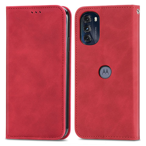 Handytasche Stand Schutzhülle Flip Leder Hülle S04D für Motorola Moto G 5G (2022) Rot