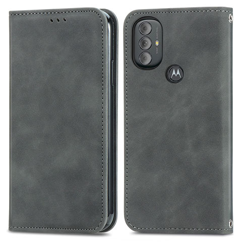 Handytasche Stand Schutzhülle Flip Leder Hülle S04D für Motorola Moto G Power (2022) Grau