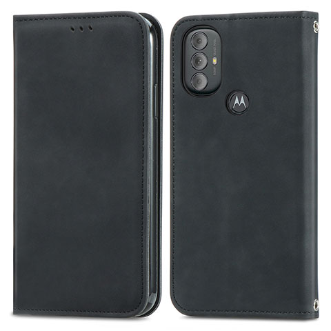 Handytasche Stand Schutzhülle Flip Leder Hülle S04D für Motorola Moto G Power (2022) Schwarz