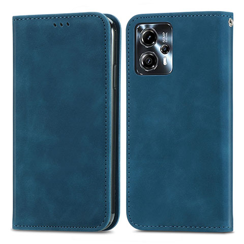 Handytasche Stand Schutzhülle Flip Leder Hülle S04D für Motorola Moto G13 Blau