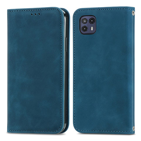 Handytasche Stand Schutzhülle Flip Leder Hülle S04D für Motorola Moto G50 5G Blau