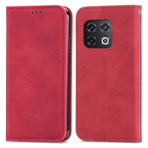 Handytasche Stand Schutzhülle Flip Leder Hülle S04D für OnePlus 10 Pro 5G Rot