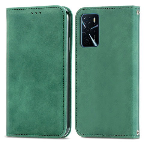 Handytasche Stand Schutzhülle Flip Leder Hülle S04D für Oppo A16s Grün