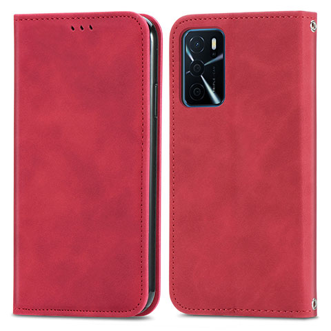 Handytasche Stand Schutzhülle Flip Leder Hülle S04D für Oppo A16s Rot