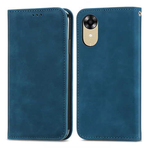 Handytasche Stand Schutzhülle Flip Leder Hülle S04D für Oppo A17K Blau