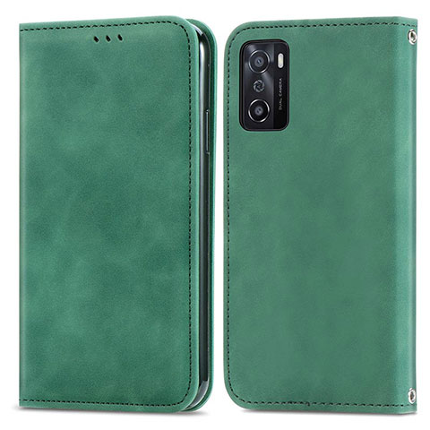 Handytasche Stand Schutzhülle Flip Leder Hülle S04D für Oppo A55S 5G Grün