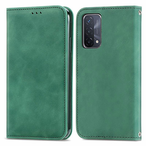 Handytasche Stand Schutzhülle Flip Leder Hülle S04D für Oppo A74 5G Grün