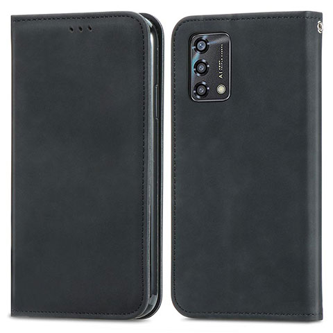 Handytasche Stand Schutzhülle Flip Leder Hülle S04D für Oppo F19 Schwarz