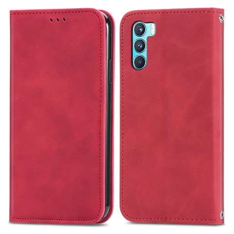 Handytasche Stand Schutzhülle Flip Leder Hülle S04D für Oppo K9 Pro 5G Rot