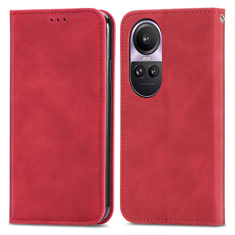 Handytasche Stand Schutzhülle Flip Leder Hülle S04D für Oppo Reno10 5G Rot