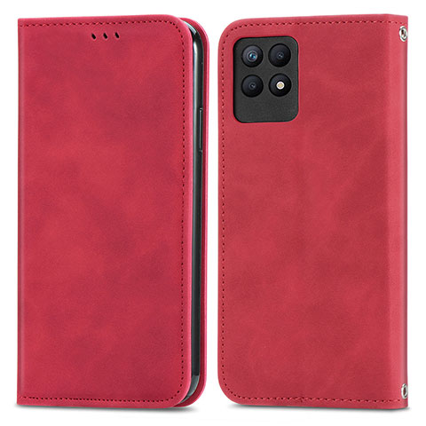 Handytasche Stand Schutzhülle Flip Leder Hülle S04D für Realme 8i Rot