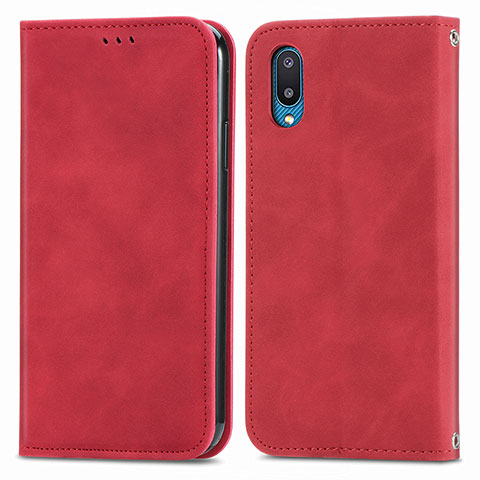 Handytasche Stand Schutzhülle Flip Leder Hülle S04D für Samsung Galaxy A02 Rot