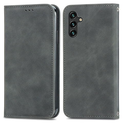 Handytasche Stand Schutzhülle Flip Leder Hülle S04D für Samsung Galaxy A04s Grau