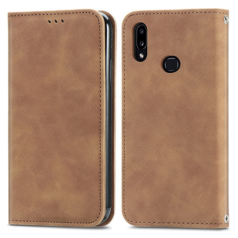 Handytasche Stand Schutzhülle Flip Leder Hülle S04D für Samsung Galaxy A10s Braun