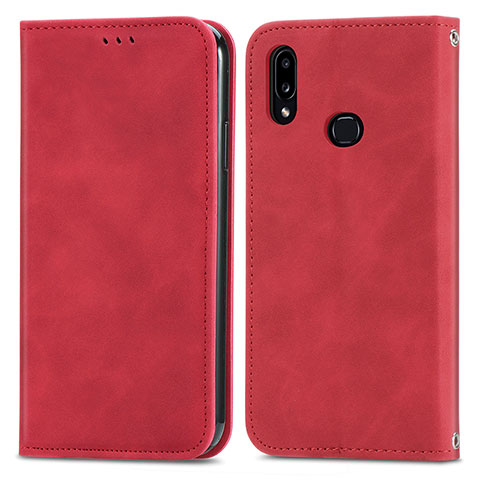 Handytasche Stand Schutzhülle Flip Leder Hülle S04D für Samsung Galaxy A10s Rot