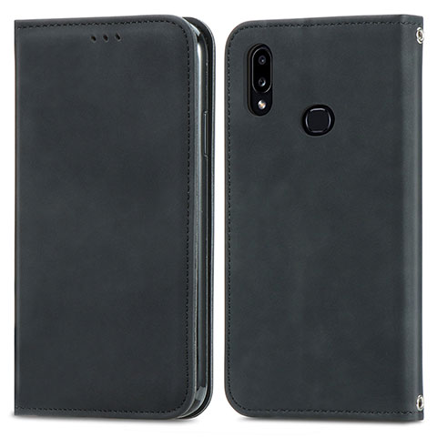 Handytasche Stand Schutzhülle Flip Leder Hülle S04D für Samsung Galaxy A10s Schwarz