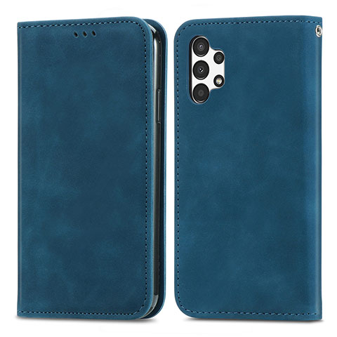 Handytasche Stand Schutzhülle Flip Leder Hülle S04D für Samsung Galaxy A13 4G Blau