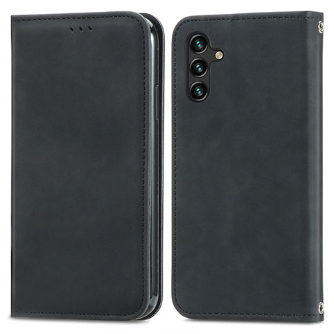 Handytasche Stand Schutzhülle Flip Leder Hülle S04D für Samsung Galaxy A13 5G Schwarz