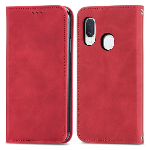 Handytasche Stand Schutzhülle Flip Leder Hülle S04D für Samsung Galaxy A20e Rot