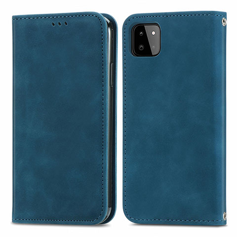 Handytasche Stand Schutzhülle Flip Leder Hülle S04D für Samsung Galaxy A22 5G Blau