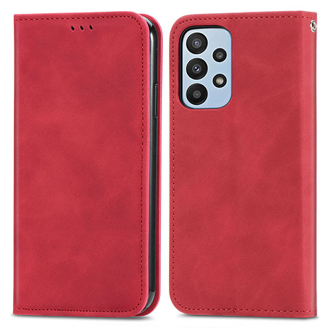 Handytasche Stand Schutzhülle Flip Leder Hülle S04D für Samsung Galaxy A23 5G Rot