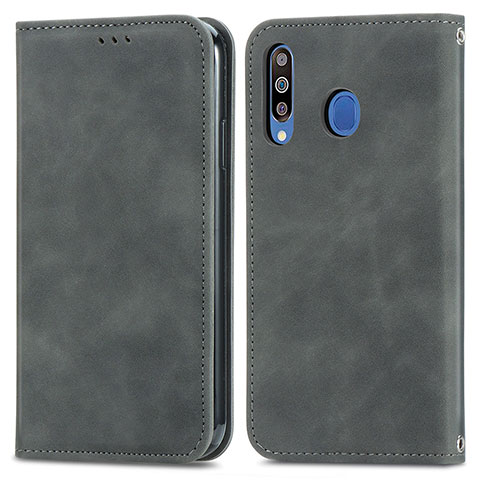 Handytasche Stand Schutzhülle Flip Leder Hülle S04D für Samsung Galaxy A40s Grau