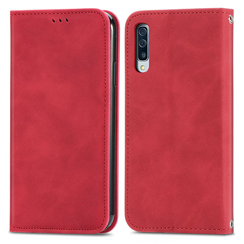 Handytasche Stand Schutzhülle Flip Leder Hülle S04D für Samsung Galaxy A70 Rot