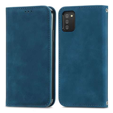 Handytasche Stand Schutzhülle Flip Leder Hülle S04D für Samsung Galaxy F02S SM-E025F Blau