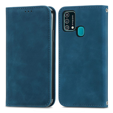 Handytasche Stand Schutzhülle Flip Leder Hülle S04D für Samsung Galaxy F41 Blau