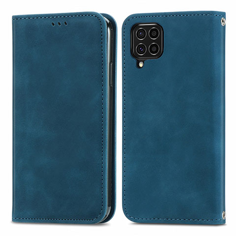 Handytasche Stand Schutzhülle Flip Leder Hülle S04D für Samsung Galaxy F62 5G Blau