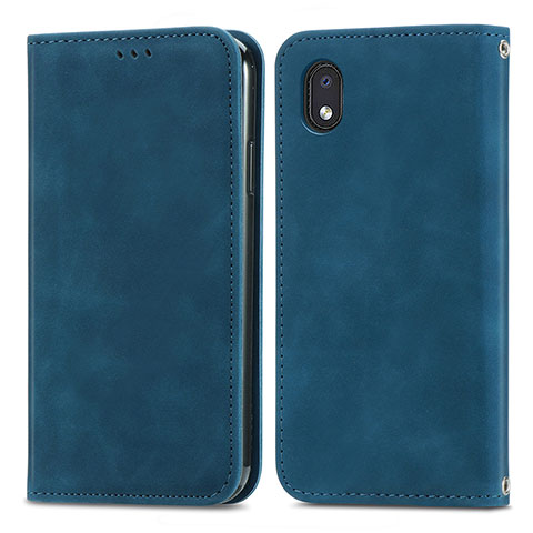 Handytasche Stand Schutzhülle Flip Leder Hülle S04D für Samsung Galaxy M01 Core Blau