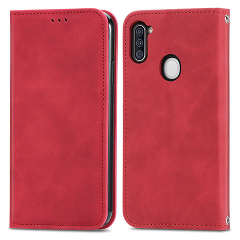 Handytasche Stand Schutzhülle Flip Leder Hülle S04D für Samsung Galaxy M11 Rot