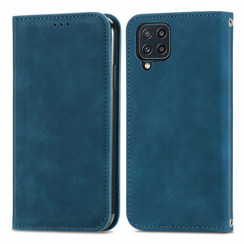 Handytasche Stand Schutzhülle Flip Leder Hülle S04D für Samsung Galaxy M32 4G Blau